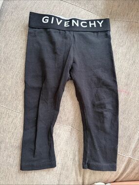 Givenchy Kids Black Leggings with White Logo Waistband